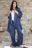 Rustic Nature Bubble Cotton Waterfall Jacket Washed Navy